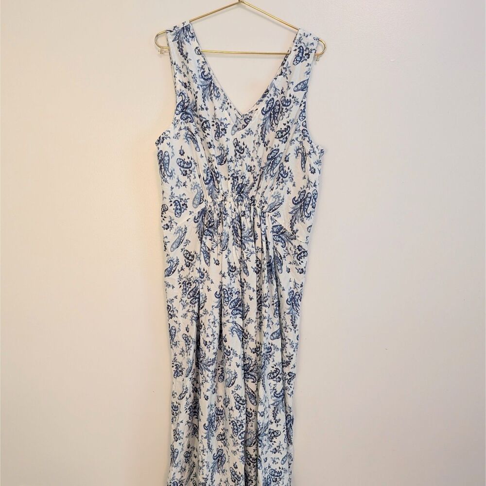 Lucky Brand Blue Floral Tank Maxi Dress Size Medium